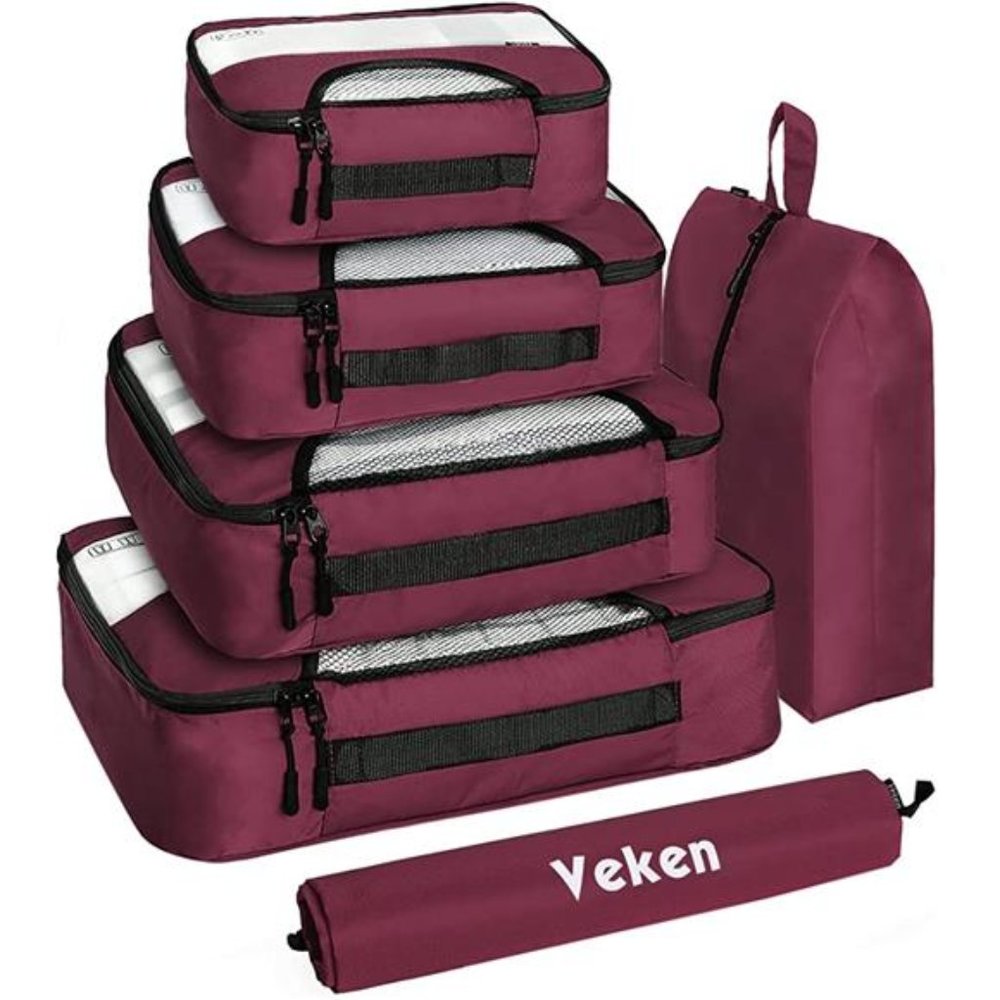 6 Pc Set Packing Cubes Luggage Packing Organizers for Travel Accessories